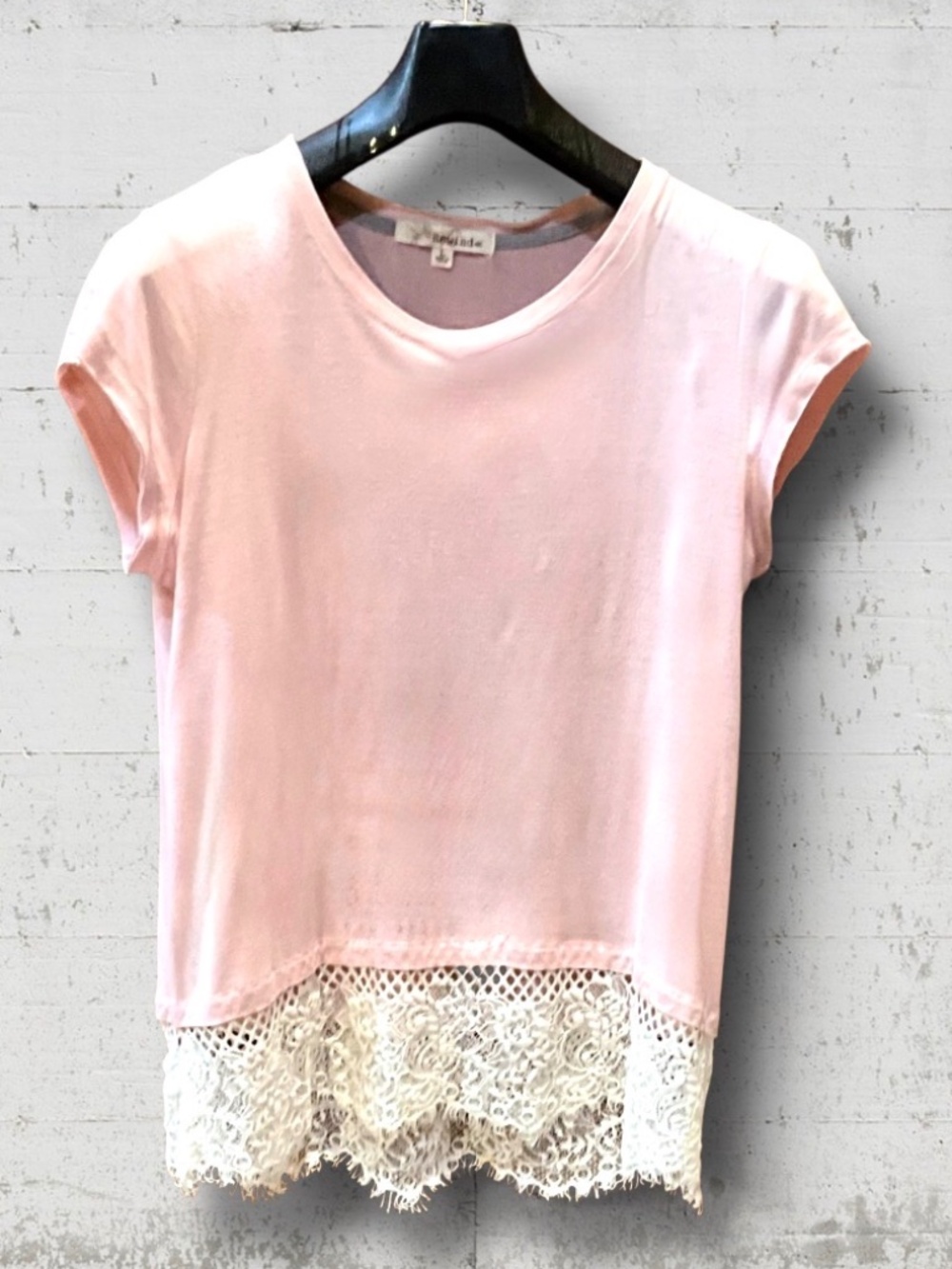 Rewind Pink with Cream Lace Top Sz L. NWOT